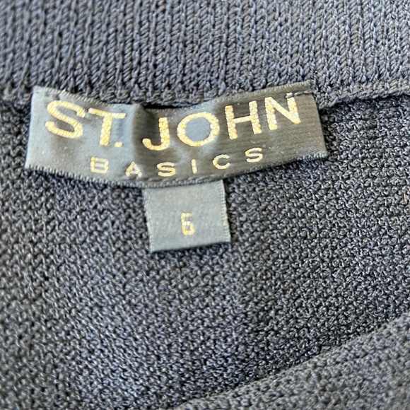 St. John Basics Santana Knit Elastic Waist Black Pencil Skirt Womens 6 EUC - Picture 4 of 5